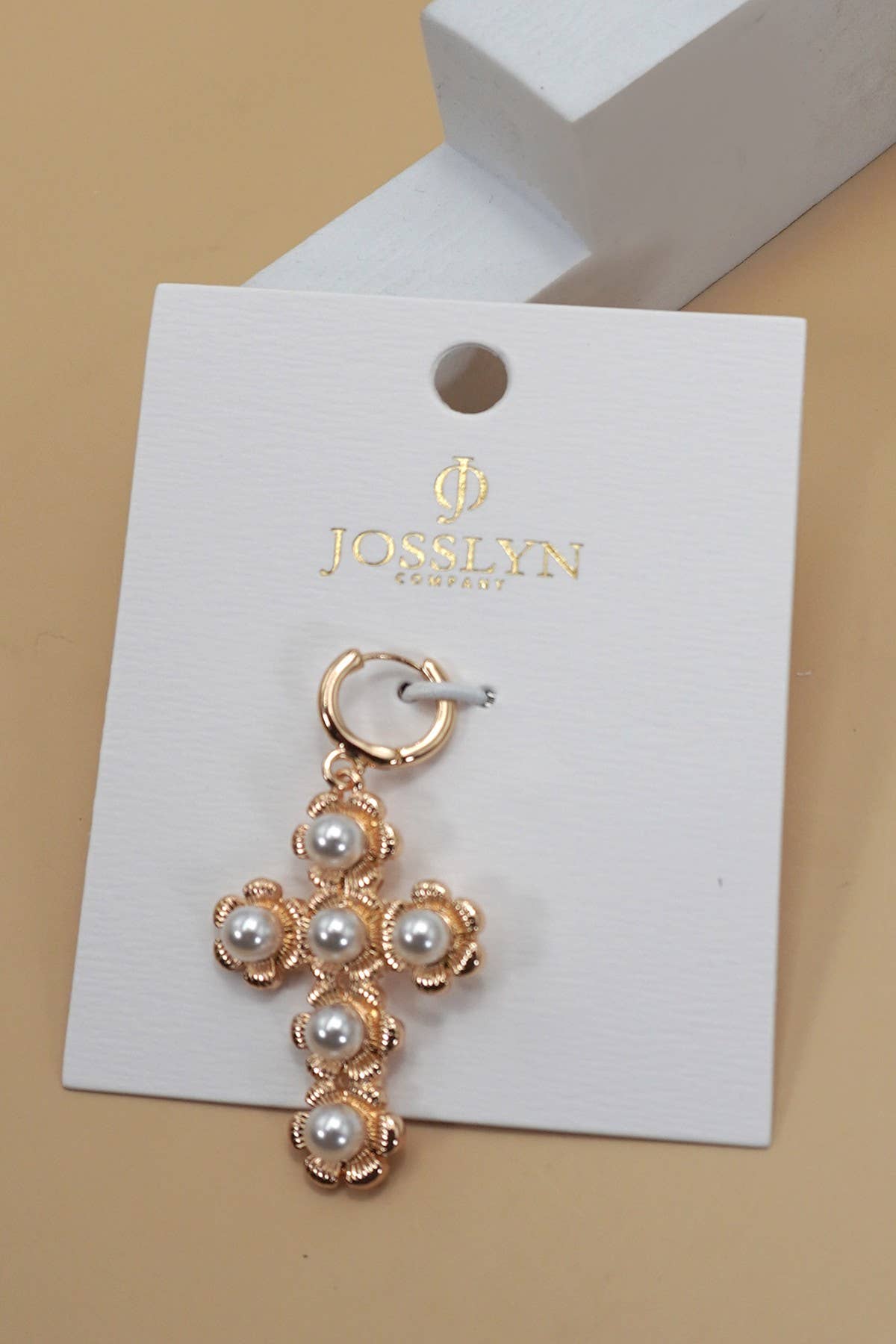 Pearl Cross Charm