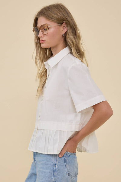Pleated Hem Top