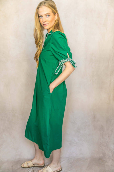 Augusta Green Poplin Dress