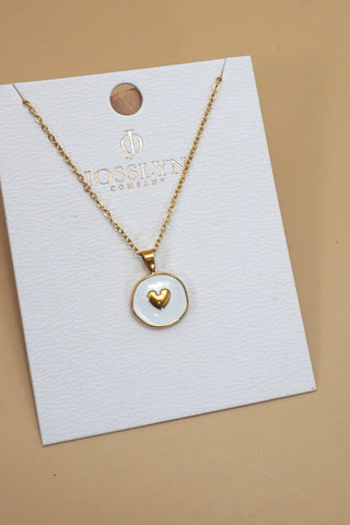 White Heart Tarnish Free Necklace