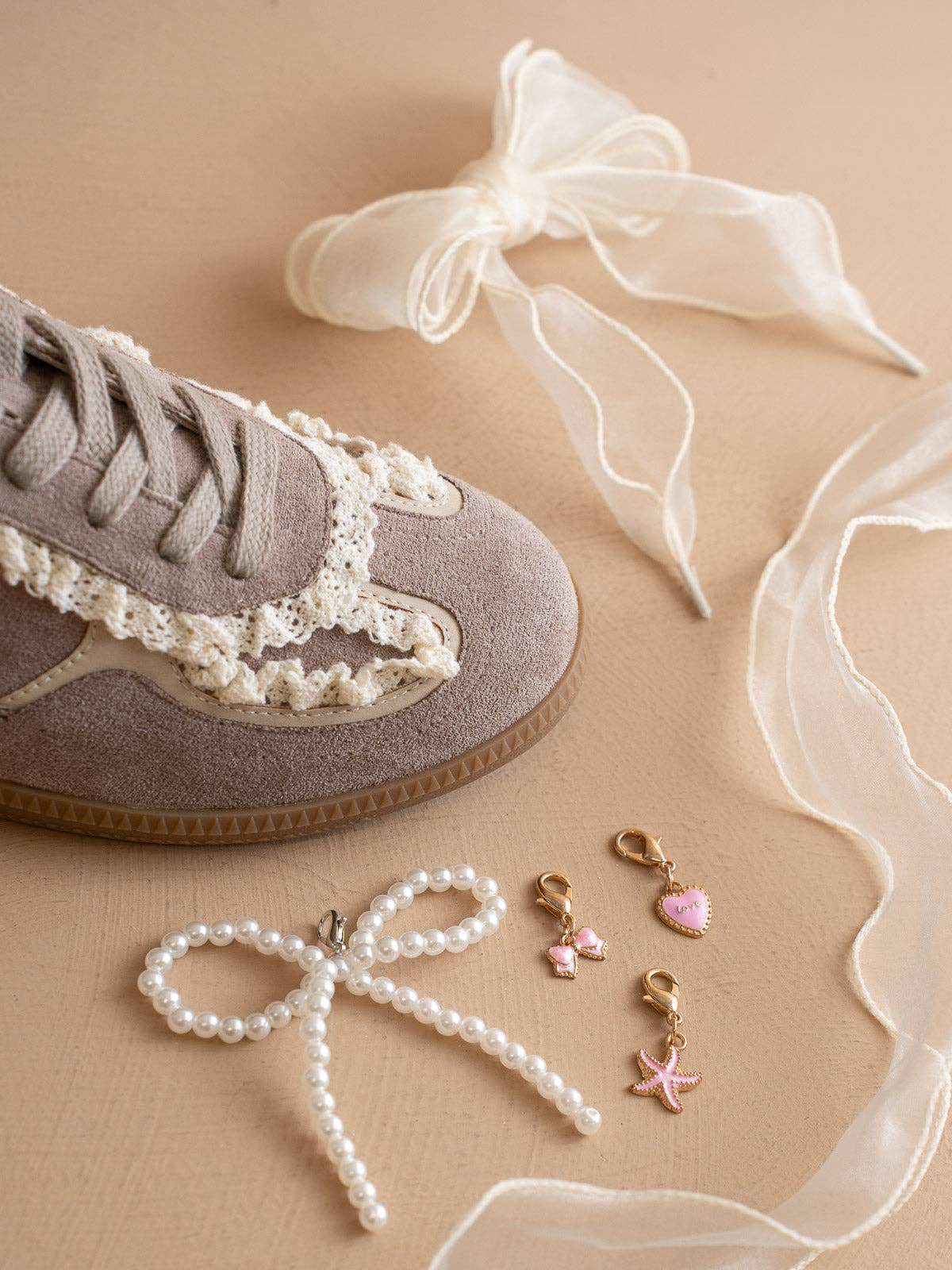 The April |Lace-Trimmed Retro Sneaker