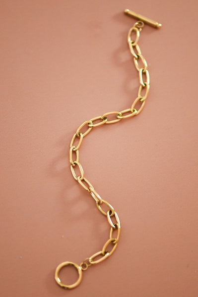 18k Non-tarnish Chain Bracelet with Toggle