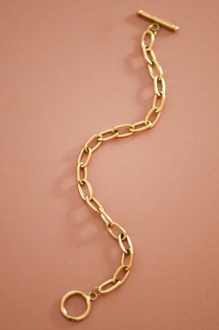 18k Non-tarnish Chain Bracelet with Toggle