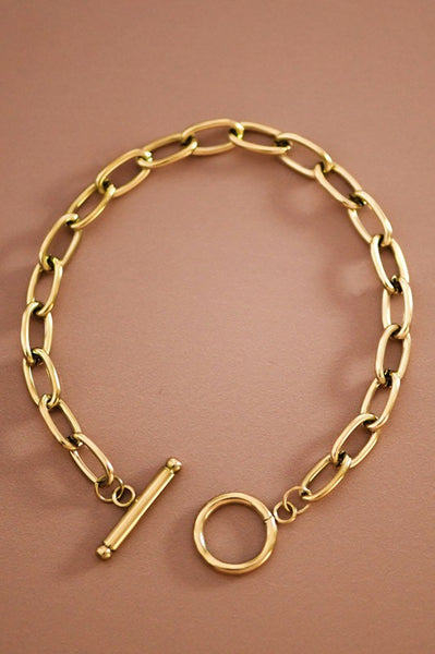 18k Non-tarnish Chain Bracelet with Toggle