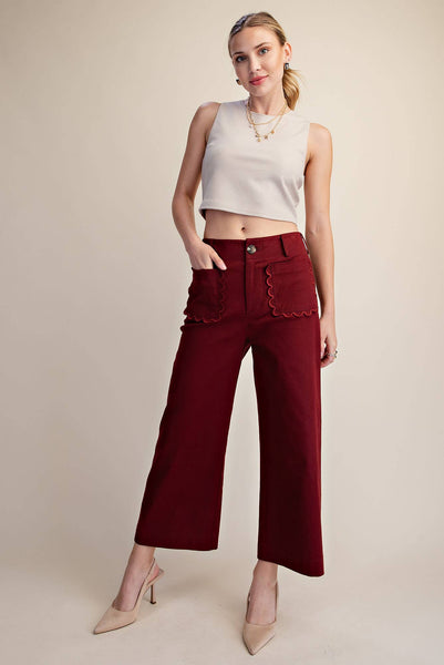 Colette Cropped Scallop Pocket Pants