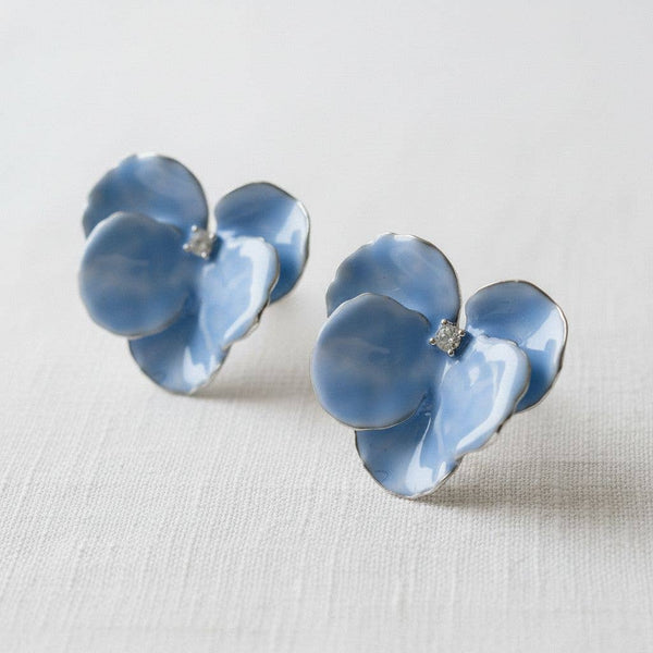 French Blue Floral Earrings