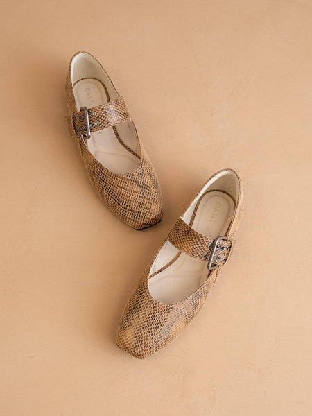 The Soho | Taupe Snake Ballet Flat