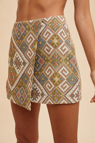 Jacquard Wrap Skirt