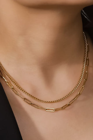 Paperclip Two Layered Necklace