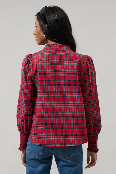 Miley Plaid Red Top