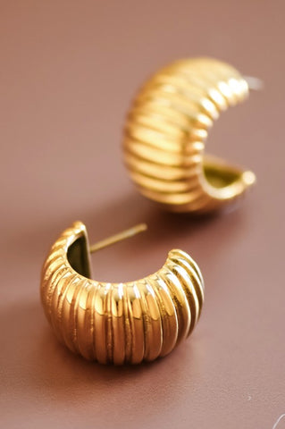 18k Waterproof Non Tarnish Shell Hoops