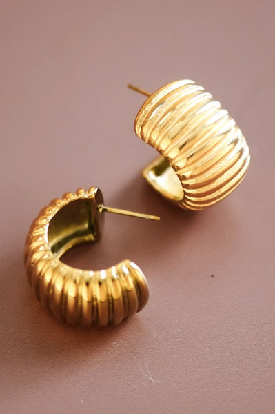 18k Waterproof Non Tarnish Shell Hoops
