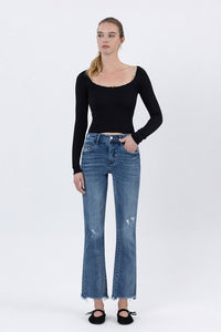 Mid Rise Ankle Jeans
