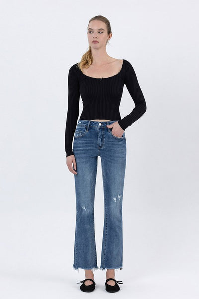 Mid Rise Ankle Jeans