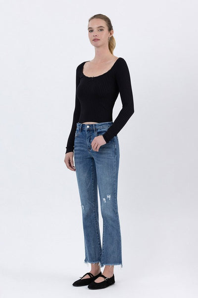 Mid Rise Ankle Jeans