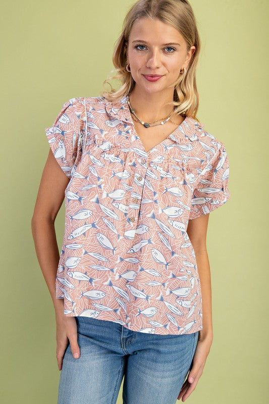 Pisces Print Top