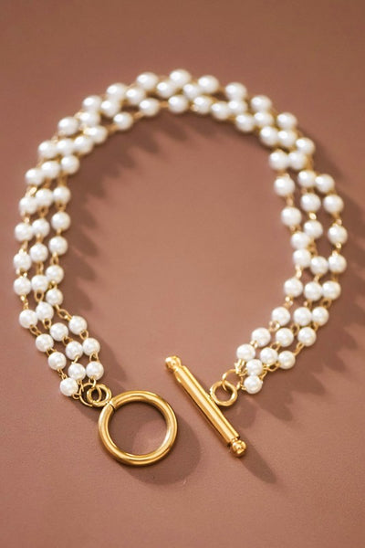 18k Non-tarnish Pearl Bracelet