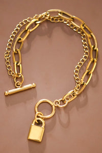 18k Non-tarnish Chain Bracelet with Lock