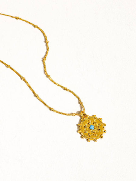 Stassie Turquoise Stone Sun Necklace