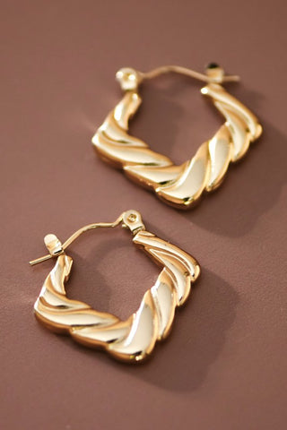 Waterproof Braided Square Hoops