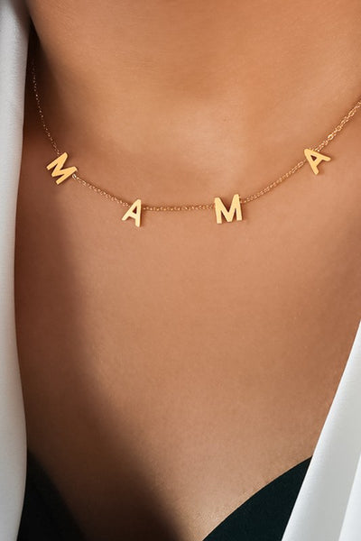 18k Non-Tarnish Mama x2   Necklace