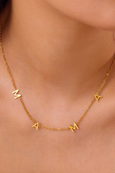18k Non-Tarnish Mama x2   Necklace