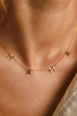 18k Non-Tarnish Mama x2   Necklace