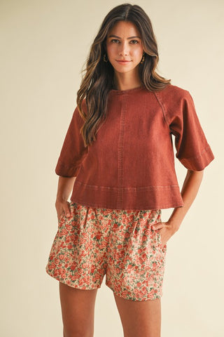 Annie Tie Back Denim Top