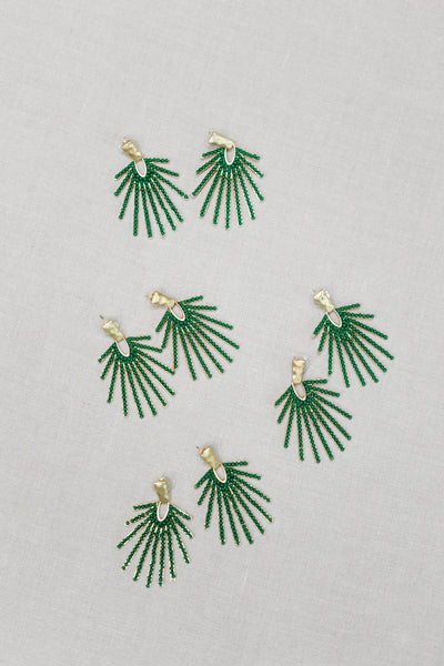 Olive Sunburst Drop Earrings