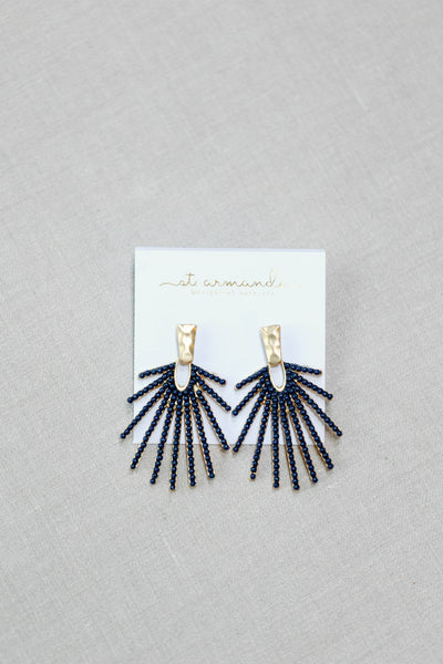 Navy Sunburst Earrings