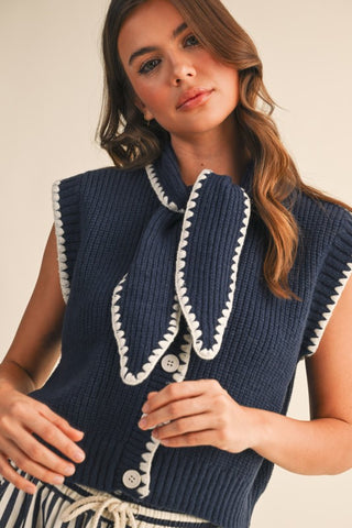 Camora Tie Neck Sweater