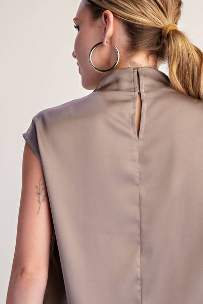 Glam Satin Mocha Top