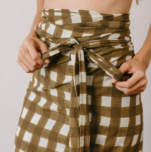 Sunshine Tienda Painted Gingham Tie Sarong