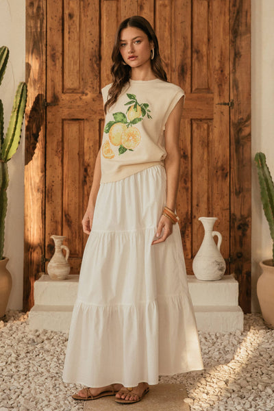 Citron Intarsia Knit Sweater