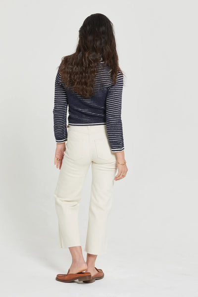 Aberdeen Ecru Ankle Crop High Rise Jean