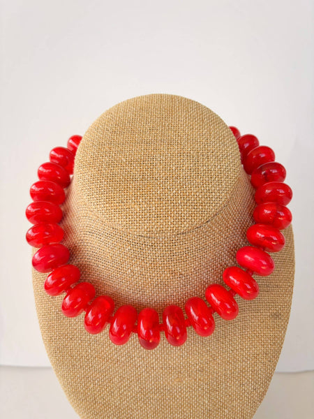 The Rory Bright Red  Necklace