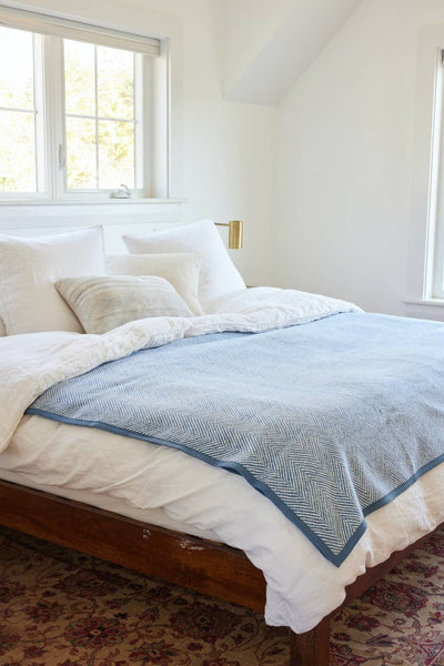 ChappyWrap - Harborview Herringbone Cornflower Blanket: Original