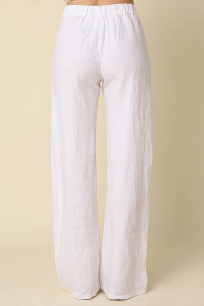 Carina White Linen Pant