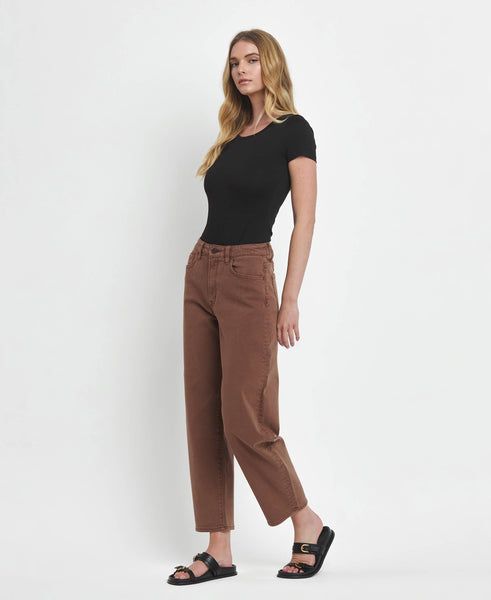 Slim Brown Barrel Jean
