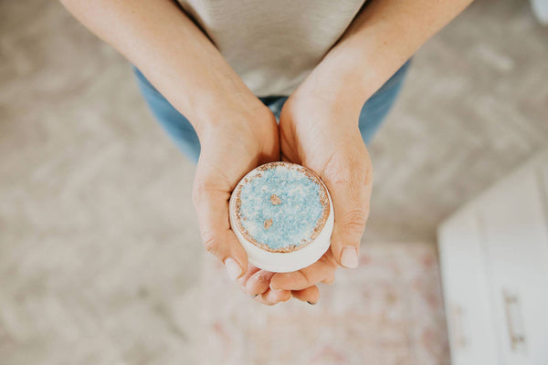 Turquoise Crystal Bath Bomb – Blue + Gold