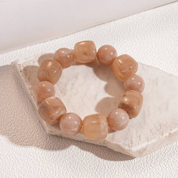 Block Cube Stretch Bracelet Cream