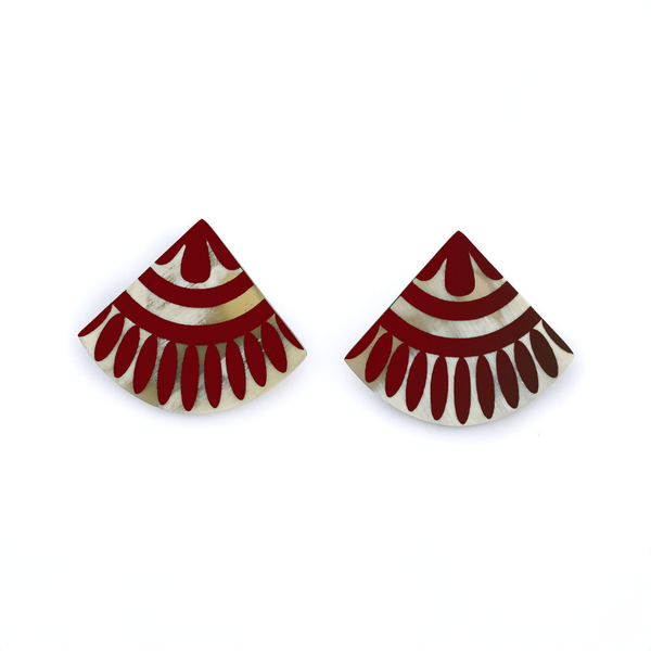 Sunshine Tienda - Cranberry Tile Earrings