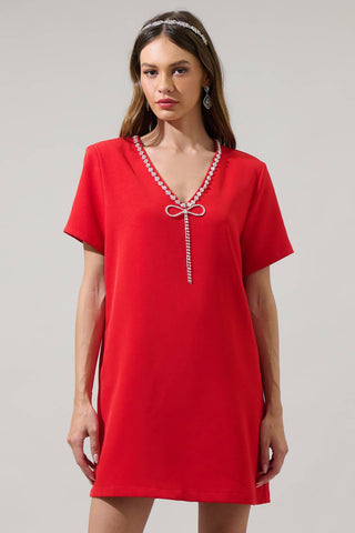 Stazie Red Shift Dress