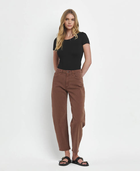 Slim Brown Barrel Jean