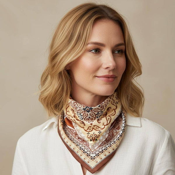 Paisley Arabesque Brown Scarf