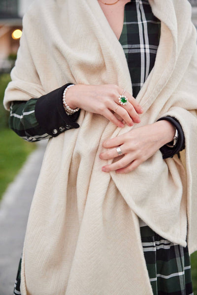 ChappyWrap - Bayside Herringbone Shawl - Shell