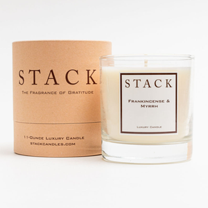 STACK The Fragrance of Gratitude - Frankincense & Myrrh Candle - Christmas Decor - Long Burning