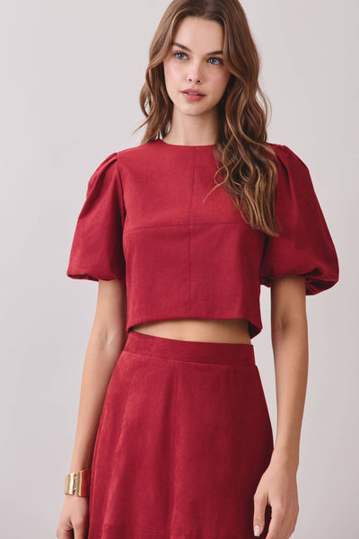 Cranberry Cropped Top