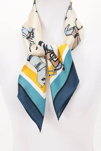 Horse Print Scarf Teal