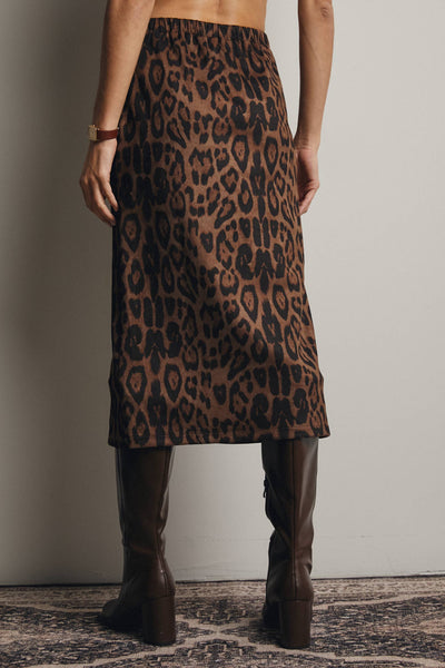 Leopard Print Midi Skirt